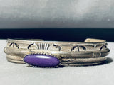 One Of The Best Vintage Native American Navajo Sugilite Sterling Silver Bracelet-Nativo Arts