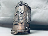 208 Grams Heavy Towering Vintage Southwest Sterling Silver Bracelet Cuff-Nativo Arts