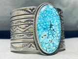 Vivid Gasp! Vintage Navajo Turquoise Sterling Silver Bracelet Cuff-Nativo Arts