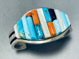 Unique Vintage Native American Navajo Pilot Mountain Turquoise Sterling Silver Bracelet-Nativo Arts