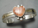Fantastic Vintage Native American Navajo Spiny Oyster Sterling Silver 14k Gold Bracelet Old-Nativo Arts