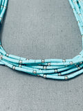 Exquisite Vintage Native American Navajo Turquoise Heishi Sterling Silver Necklace-Nativo Arts