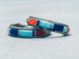 Cal Begay Authentic Vintage Native American Navajo Turquoise Sterling Silver Earrings-Nativo Arts