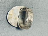 One Of Best Vintage Native American Green Turquoise Inlay Sterling Silver Ring-Nativo Arts