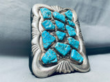 190 Grams Vintage Zuni Turquoise Sterling Silver Ketoh Bracelet-Nativo Arts