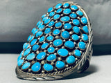 One Of The Best Ever Vintage Native American Navajo Circular Turquoise Sterling Silver Bracelet-Nativo Arts