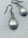 Marvelous Vintage Native American Navajo Sterling Silver Hammered Teardrop Earrings-Nativo Arts