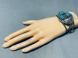 Fascinating Vintage Native American Navajo Morenci Turquoise Sterling Silver Bracelet-Nativo Arts