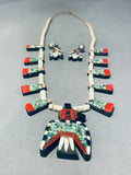Native American Early 1900's Very Rare Vintage Santo Domingo Turquoise Necklace Inlay-Nativo Arts