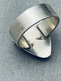 Shield Of Opal Jet Vintage Native American Navajo Sterling Silver Inlay Ring-Nativo Arts