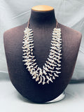 White Dove Vintage Santo Domingo Heishi Sterling Silver Necklace Old-Nativo Arts