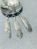 Cowskull Vintage Navajo Sterling Silver Feather Necklace-Nativo Arts