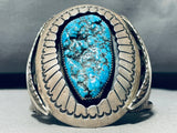 Native American Rare Early Hallmark! Vintage Orville Tsinnie Turquoise Sterling Silver Bracelet-Nativo Arts