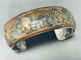 Whimsical Vintage Native American Navajo Handcarved Silver Storyteller Eeyore Bracelet-Nativo Arts