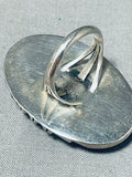 Bill Mex Colossal Vintage Native American Navajo Signed Gaspeite Sterling Silver Ring-Nativo Arts