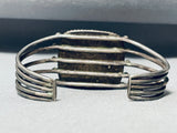 Mud Agate Vintage Native American Navajo Early Sterling Silver Bracelet Old-Nativo Arts