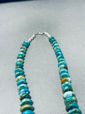 One Of The Biggest Best Native American Navajo Turquoise Sterling Silver Necklace-Nativo Arts