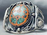 The Best Vintage Native American Navajo Walnut Turquoise Inlay Sterling Silver Bracelet-Nativo Arts