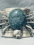 185 Gram Spider Native American Navajo Turquoise Sterling Silver Bracelet-Nativo Arts