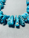 Authentic Vintage Native American Navajo Pilot Mountain Turquoise Sterling Silver Necklace-Nativo Arts