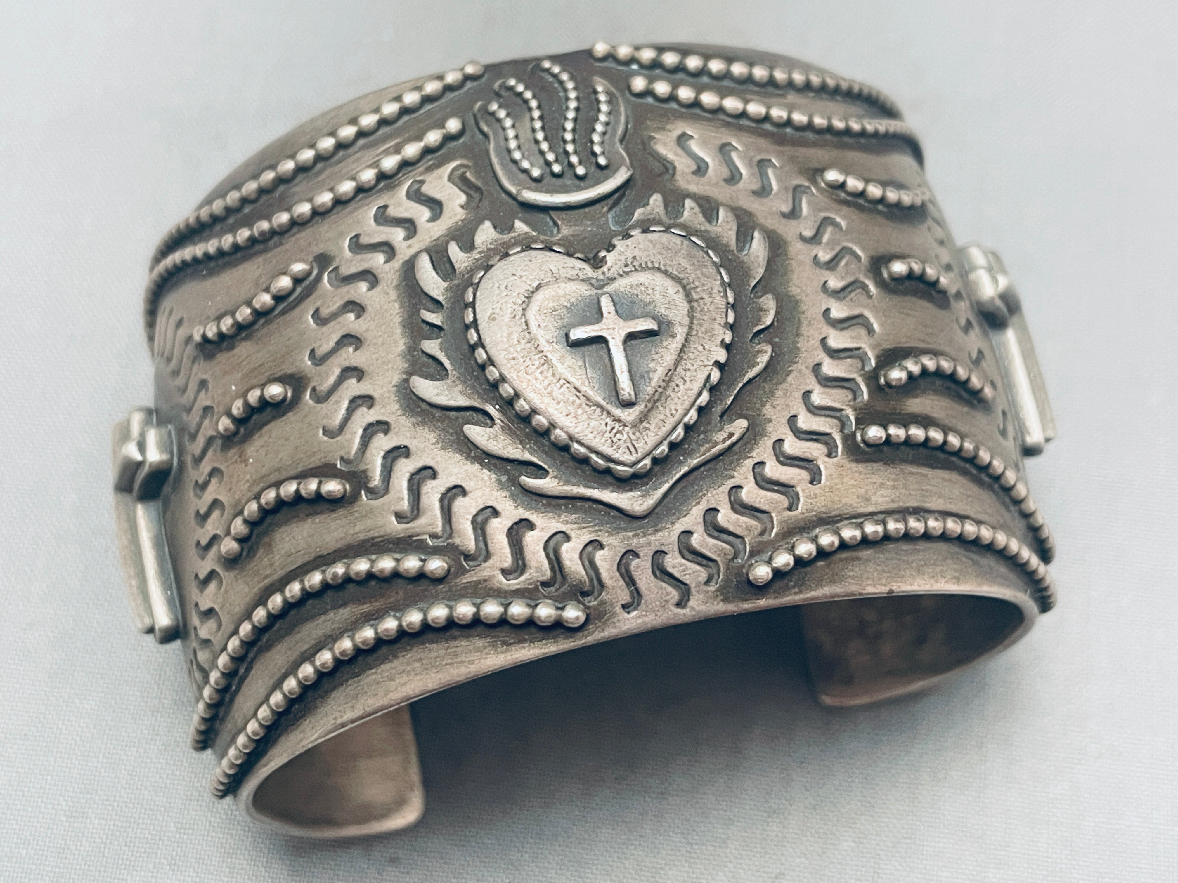 Sacred Heart Vintage Native American Navajo Sterling Silver