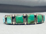 Native American Tremendous Vintage Cerrillos Turquoise Sterling Silver Bracelet-Nativo Arts