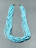 Cute Native American Navajo Turquoise Tubule Sterling Silver Necklace-Nativo Arts