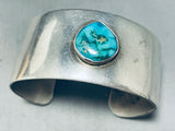 Tremendous Vintage Native American Navajo Carico Lake Turquoise Sterling Silver Cuff-Nativo Arts