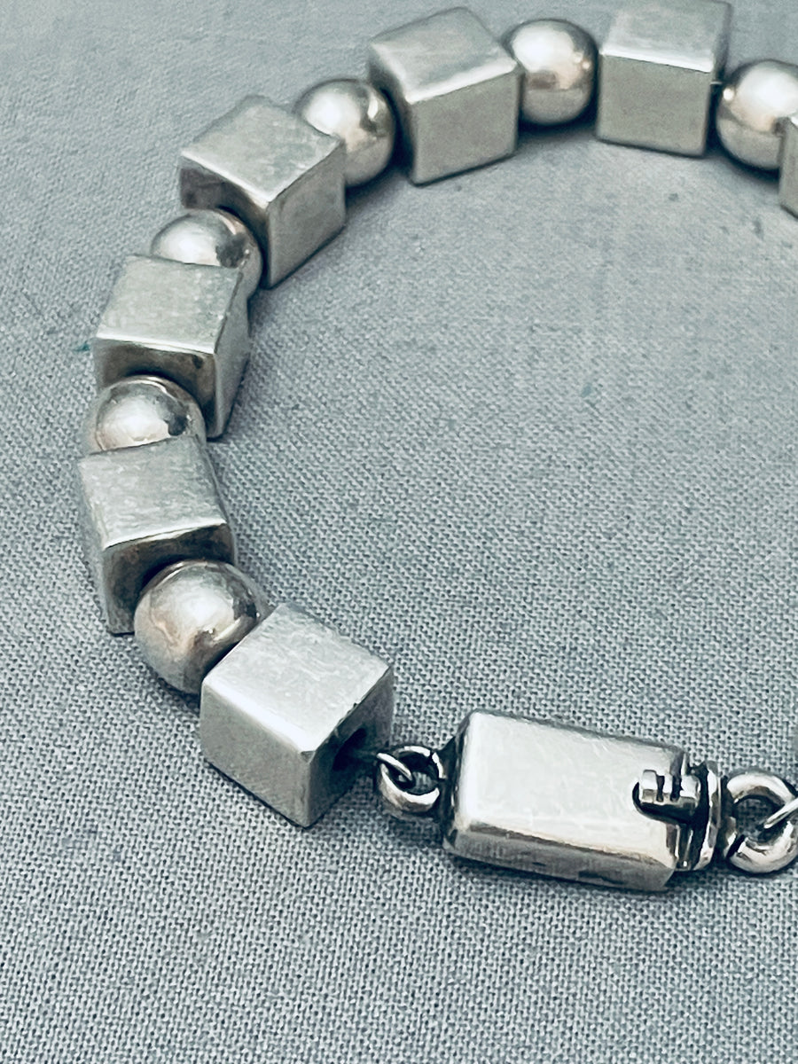 Native American Advanced Silver Work! Vintage Handmade Cubed Sterling ...