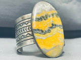 Superior Native American Navajo Honeybee Sterling Silver Colossal Bracelet-Nativo Arts