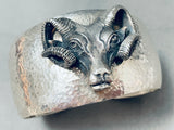 The Most Detailed Vintage Sterling Silver 3d Ram Bracelet-Nativo Arts