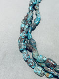 Very Rare Vintage Navaj Bisbee Turquoise Sterling Silver Necklace-Nativo Arts