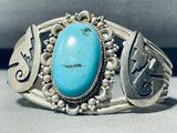 Bears Of Turquoise Vintage Native American Navajo Sterling Silver Geomtric Bracelet-Nativo Arts