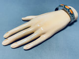 Gorgy!! Vintage Native American Navajo Turquoise Shel Sterling Silver Bracelet Cuff-Nativo Arts