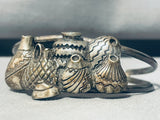 Pottery Family!! Vintage Sterling Silver Detailed Bracelet Cuff-Nativo Arts