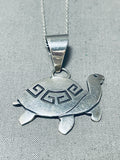 Intriguing Vintage Native American Navajo Sterling Silver Turtle Necklace-Nativo Arts