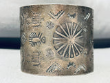 Gigantic Hand Tooled Vintage Native American Navajo Early Century Bracelet Cuff-Nativo Arts