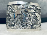 Star-struck Native American Navajo Sterling Silver Hummingbirds Bracelet Signed-Nativo Arts