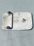 Marvelous Vintage Native American Navajo Sleeping Beauty Turquoise Sterling Silver Buckle-Nativo Arts