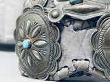 Early 1900's Vintage Native American Navajo Turquoise Sterling Silver Concho Belt Old-Nativo Arts