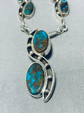 One Of The Finest Vintage Native American Zuni Turquoise Sterling Silver Necklace-Nativo Arts