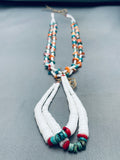 Rare White Shell Vintage Santo Domingo Turquoise Jacla Necklace-Nativo Arts