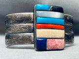 One Of The Best Vintage Native American Navajo Inlay Sterling Silver Bracelet-Nativo Arts