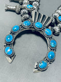 357 Grams!!!! Native American Navajo Turquoise Sterling Silver Squash Blossom Necklace-Nativo Arts