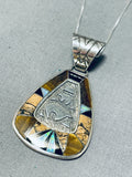 Dramatic Vintage Native American Navajo Jasper Sterling Silver Bears Necklace-Nativo Arts