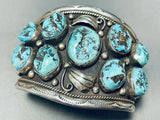 Colossal Vintage Native American Navajo Turquoise Sterling Silver Bracelet-Nativo Arts
