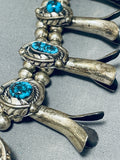 Gasp! Lee Vintage Native American Navajo Turquoise Sterling Silver Squash Blossom Necklace-Nativo Arts