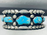 Ramon Platero Important Vintage Native American Navajo Turquoise Sterling Silver Bracelet-Nativo Arts