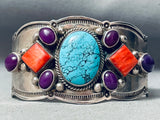 Important Vintage Aaron Toadlena Turquoise Sterling Silver Native American Navajo Bracelet-Nativo Arts