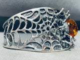 Ancient Tree Sap Spider Sterling Silver Web Bracelet!-Nativo Arts